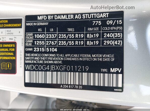 WDC0G4JBXGF011219 2016 MERCEDES-BENZ GLC 300 Silver Engine compartment view