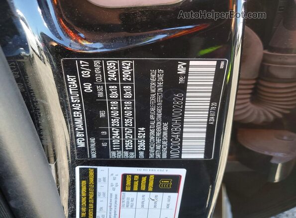 WDC0G4KB0HV002826 2017 MERCEDES-BENZ GLC-CLASS Black Вид наклейки з VIN-кодом
