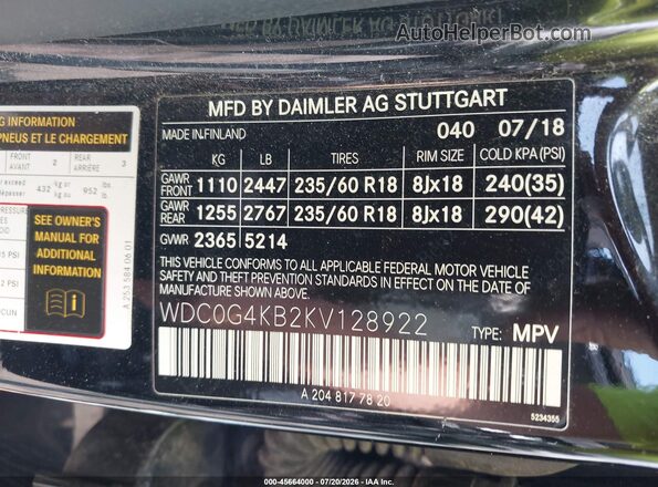 WDC0G4KB2KV128922 2019 MERCEDES-BENZ GLC 300 Black Widok komory silnika