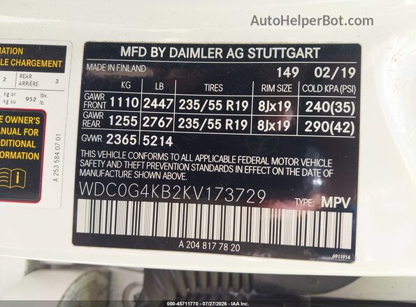WDC0G4KB2KV173729 2019 MERCEDES-BENZ GLC 300 White ძრავის განყოფილების ხედი