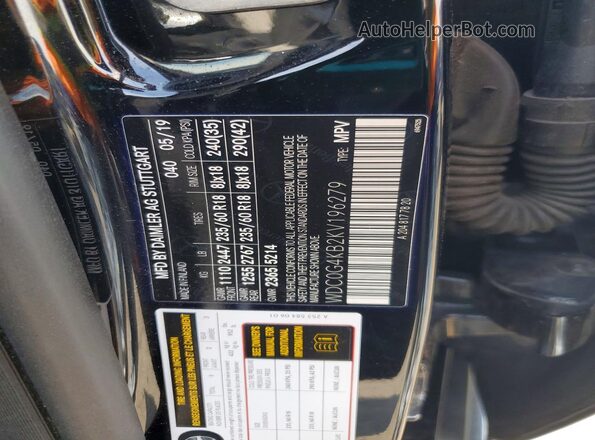 WDC0G4KB2KV196279 2019 MERCEDES-BENZ GLC-CLASS Черный Панорамный вид салона 360°