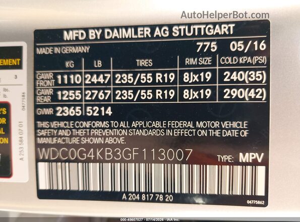 WDC0G4KB3GF113007 2016 MERCEDES-BENZ GLC 300 Silver 