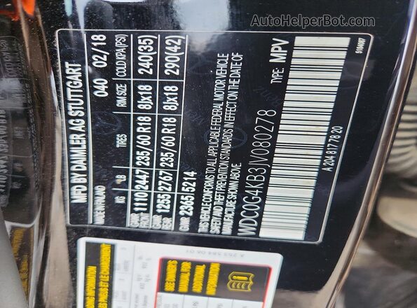 WDC0G4KB3JV080278 2018 MERCEDES-BENZ GLC-CLASS Black VIN sticker view