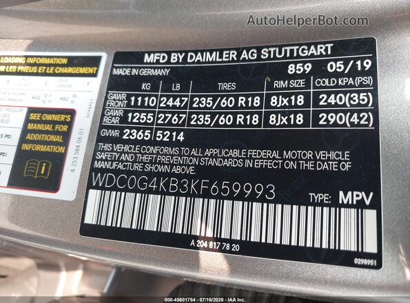 WDC0G4KB3KF659993 2019 MERCEDES-BENZ GLC 300 Gold Engine compartment view