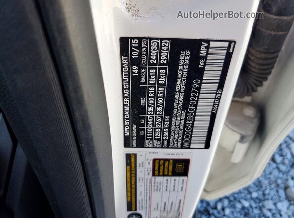 WDC0G4KB5GF022790 2016 MERCEDES-BENZ GLC-CLASS Белый Вид наклейки с VIN-кодом