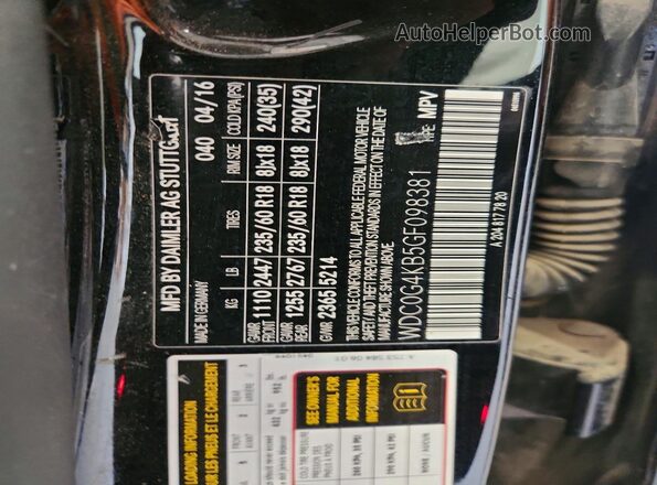 WDC0G4KB5GF098381 2016 MERCEDES-BENZ GLC-CLASS Black Widok komory silnika