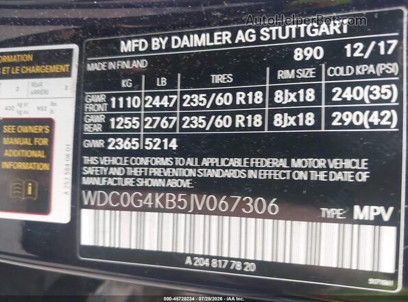 WDC0G4KB5JV067306 2018 MERCEDES-BENZ GLC 300 Синий Вид подкапотного пространства