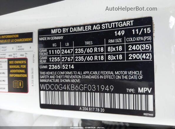WDC0G4KB6GF031949 2016 MERCEDES-BENZ GLC 300 White Engine compartment view