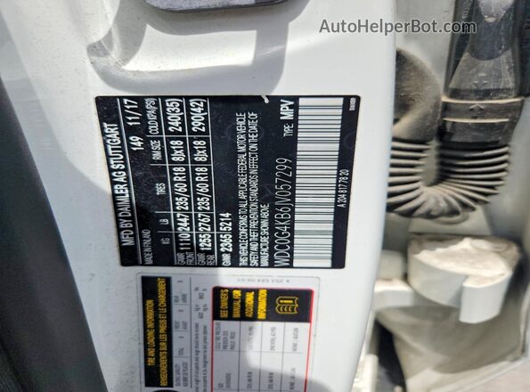 WDC0G4KB6JV057299 2018 MERCEDES-BENZ GLC-CLASS White Vista de la etiqueta del VIN