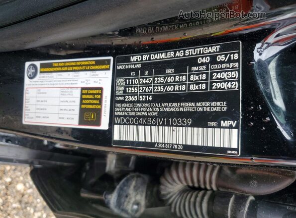 WDC0G4KB6JV110339 2018 MERCEDES-BENZ GLC-CLASS Black Вид підкапотного простору