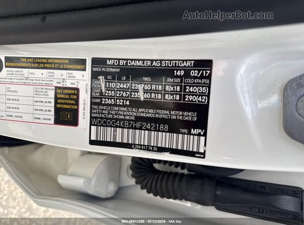 WDC0G4KB7HF242188 2017 MERCEDES-BENZ GLC-CLASS White Շարժիչի բաժամունքի տեսք
