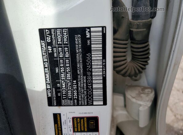 WDC0G4KB8HF245066 2017 MERCEDES-BENZ GLC-CLASS White VIN կոդի պիտակի տեսք