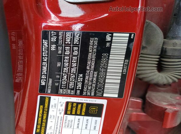 WDC0G4KB8HF259808 2017 MERCEDES-BENZ GLC-CLASS Red Widok komory silnika