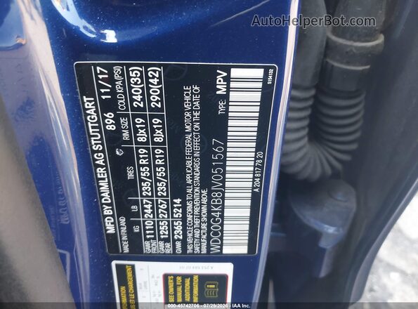 WDC0G4KB8JV051567 2018 MERCEDES-BENZ GLC 300 Blue ძრავის განყოფილების ხედი