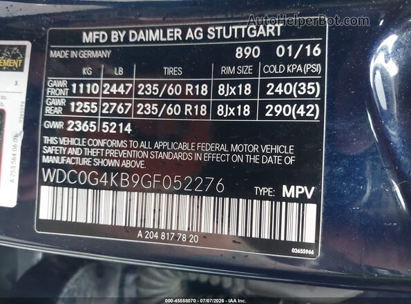 WDC0G4KB9GF052276 2016 MERCEDES-BENZ GLC 300 Blue Engine compartment view