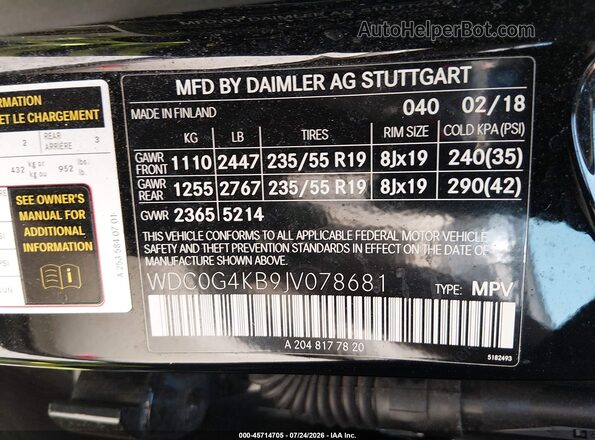 WDC0G4KB9JV078681 2018 MERCEDES-BENZ GLC 300 Черный Вид подкапотного пространства