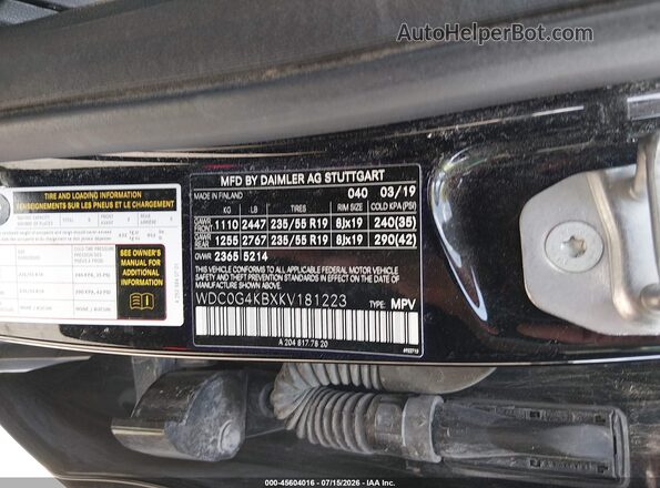 WDC0G4KBXKV181223 2019 MERCEDES-BENZ GLC 300 Black უკანა სავარძლების ხედი