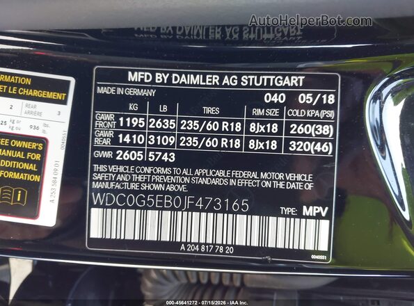 WDC0G5EB0JF473165 2018 MERCEDES-BENZ GLC 350E Black Vista del compartimento del motor