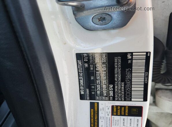 WDC0G5EB6KF586975 2019 MERCEDES-BENZ GLC-CLASS White VIN կոդի պիտակի տեսք