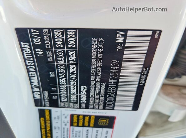 WDC0G6EB1HF254439 2017 MERCEDES-BENZ GLC-CLASS White Widok komory silnika