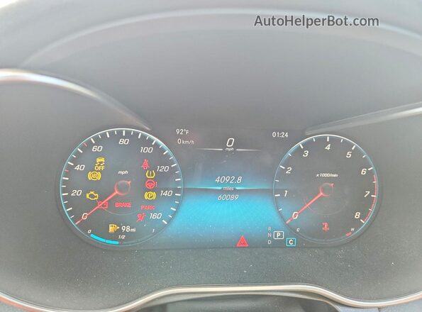 WDC0G8DB7LF685809 2020 MERCEDES-BENZ GLC-CLASS Silver Instrument cluster view