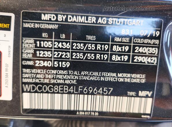 WDC0G8EB4LF696457 2020 MERCEDES-BENZ GLC-CLASS Gray Շարժիչի բաժամունքի տեսք