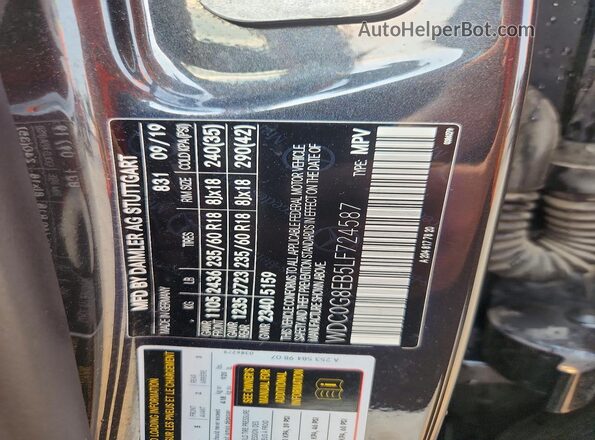 WDC0G8EB5LF724587 2020 MERCEDES-BENZ GLC-CLASS Charcoal VIN კოდის სტიკერის ხედი