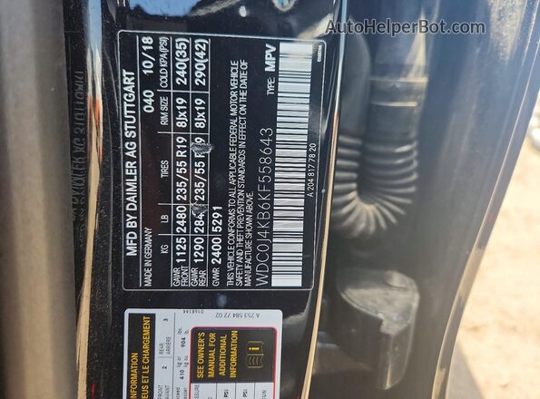 WDC0J4KB6KF558643 2019 MERCEDES-BENZ GLC-CLASS Black Engine compartment view