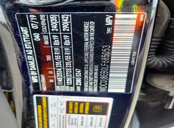 WDC0J8EB0LF685053 2020 MERCEDES-BENZ GLC-CLASS Black Вид наклейки з VIN-кодом