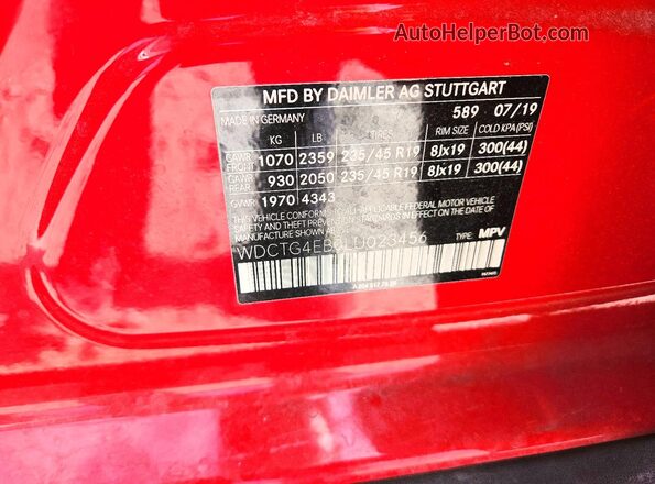 WDCTG4EB0LU023456 2020 MERCEDES-BENZ GLA Red Շարժիչի բաժամունքի տեսք