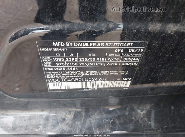 WDCTG4GB0LU024202 2020 MERCEDES-BENZ GLA 250 Black Շարժիչի բաժամունքի տեսք