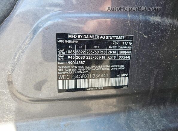 WDCTG4GBXHJ336441 2017 MERCEDES-BENZ GLA Серебряный Вид подкапотного пространства