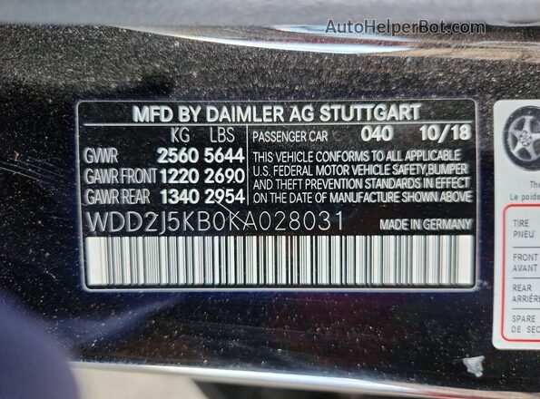 WDD2J5KB0KA028031 2019 MERCEDES-BENZ CLS-CLASS Black Engine compartment view