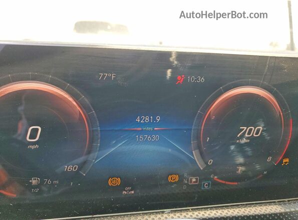 WDD3G4EB1KW016000 2019 MERCEDES-BENZ A Silver Вид щитка приладів