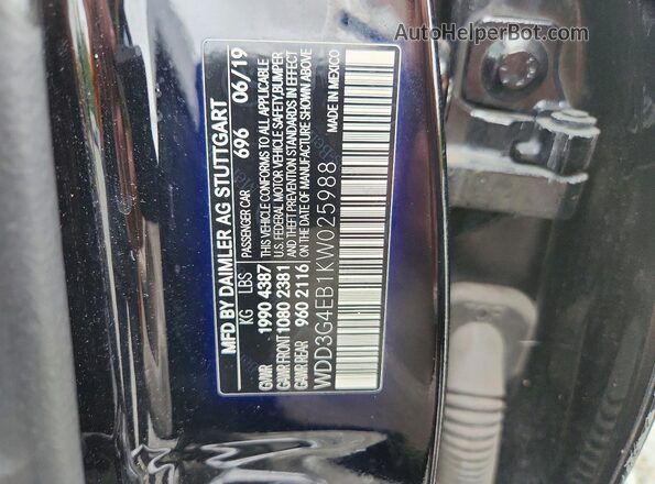 WDD3G4EB1KW025988 2019 MERCEDES-BENZ A Black Շարժիչի բաժամունքի տեսք