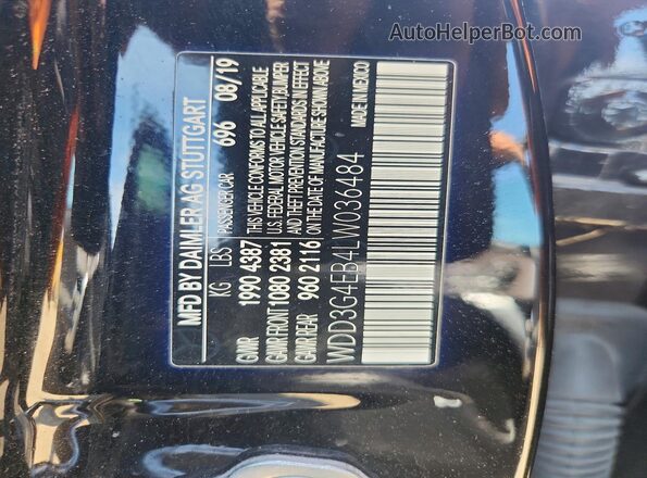 WDD3G4EB4LW036484 2020 MERCEDES-BENZ A Black Շարժիչի բաժամունքի տեսք