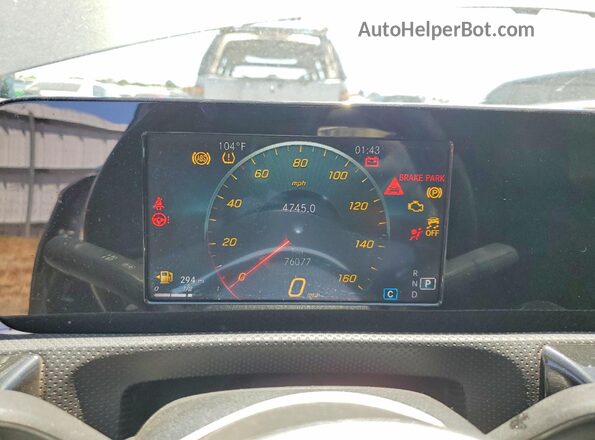 WDD3G4EB8KW033408 2019 MERCEDES-BENZ A Gray Սարքավորումների վահանակի տեսք