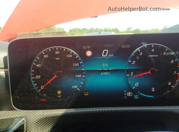 WDD3G4FB2KW013654 2019 MERCEDES-BENZ A Red Widok zestawu wskaźników