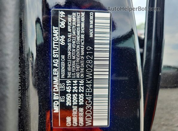 WDD3G4FB4KW028219 2019 MERCEDES-BENZ A Black Widok komory silnika