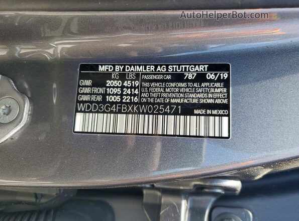 WDD3G4FBXKW025471 2019 MERCEDES-BENZ A Пожар Вид подкапотного пространства