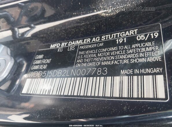 WDD5J5DB2LN007783 2020 MERCEDES-BENZ AMG CLA 45 Black ძრავის განყოფილების ხედი