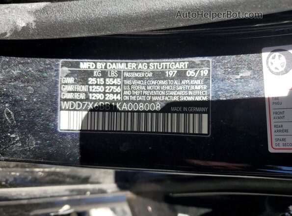 WDD7X6BB1KA008008 2019 MERCEDES-BENZ AMG Black Widok komory silnika