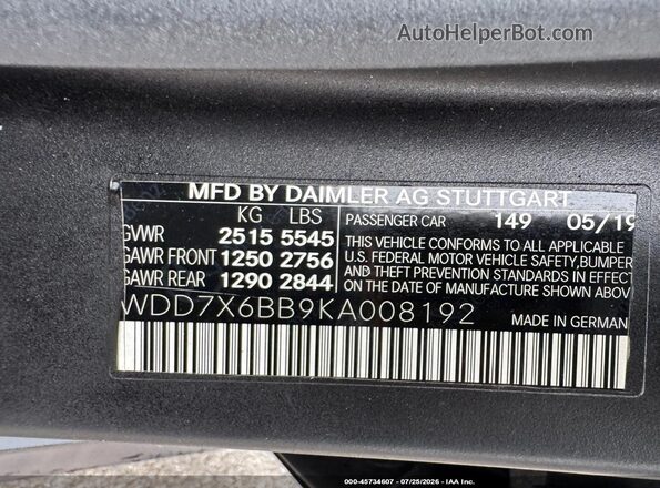 WDD7X6BB9KA008192 2019 MERCEDES-BENZ AMG GT 53 4-DOOR COUPE Black Vista del compartimento del motor