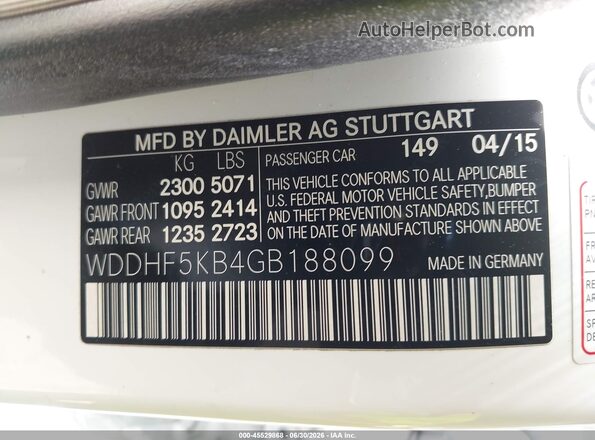 WDDHF5KB4GB188099 2016 MERCEDES-BENZ E-CLASS White Widok komory silnika