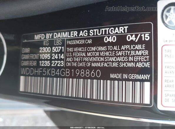 WDDHF5KB4GB198860 2016 MERCEDES-BENZ E-CLASS Black Շարժիչի բաժամունքի տեսք
