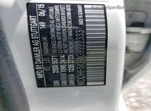 WDDHF5KB4GB222333 2016 MERCEDES-BENZ E White Շարժիչի բաժամունքի տեսք