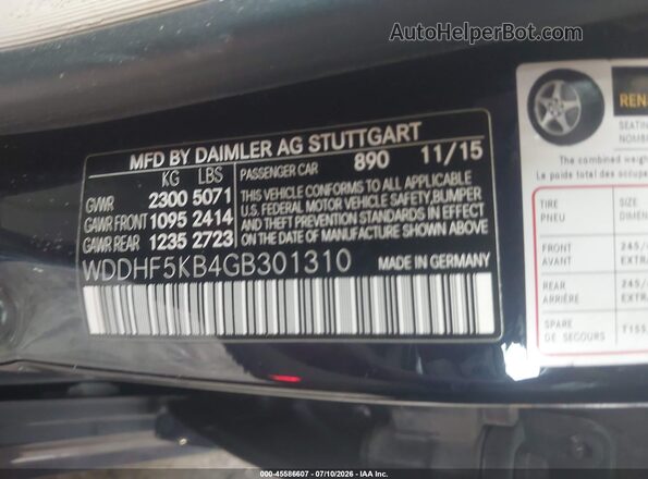 WDDHF5KB4GB301310 2016 MERCEDES-BENZ E-CLASS Blue Շարժիչի բաժամունքի տեսք