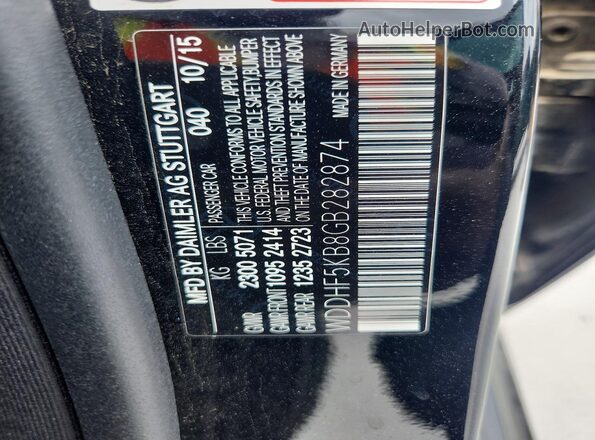 WDDHF5KB8GB282874 2016 MERCEDES-BENZ E Black Vista de la etiqueta del VIN