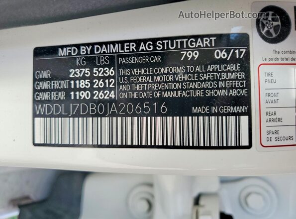 WDDLJ7DB0JA206516 2018 MERCEDES-BENZ CLS-CLASS White Engine compartment view