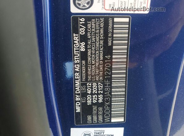WDDPK3JA8HF127014 2017 MERCEDES-BENZ SLC Blue ძრავის განყოფილების ხედი